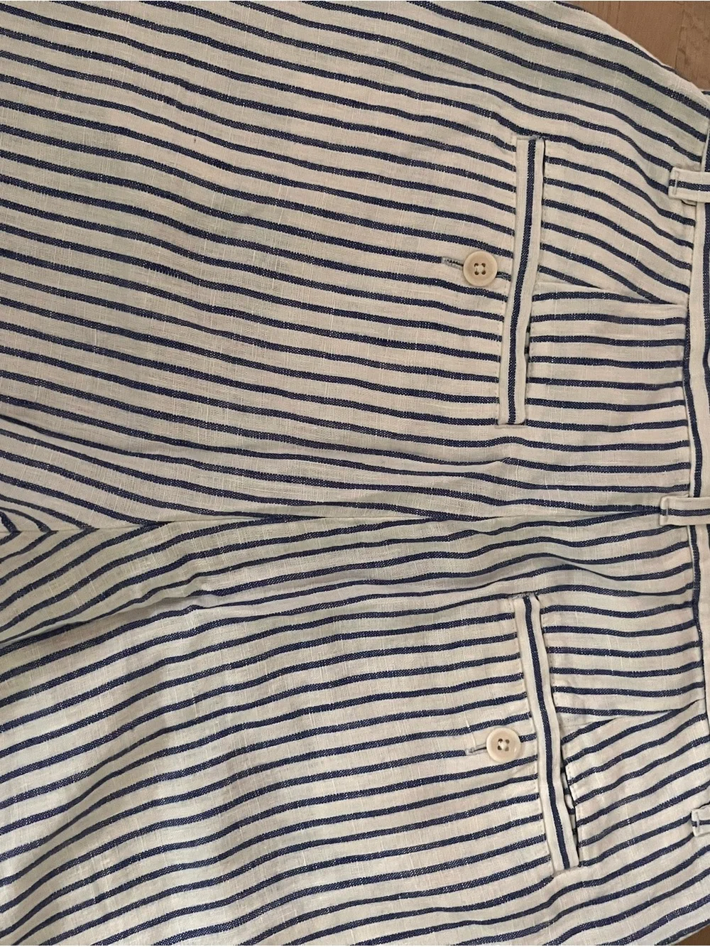 Madewell Blue and White Striped Wide-Leg Pants - Picture 5 of 8